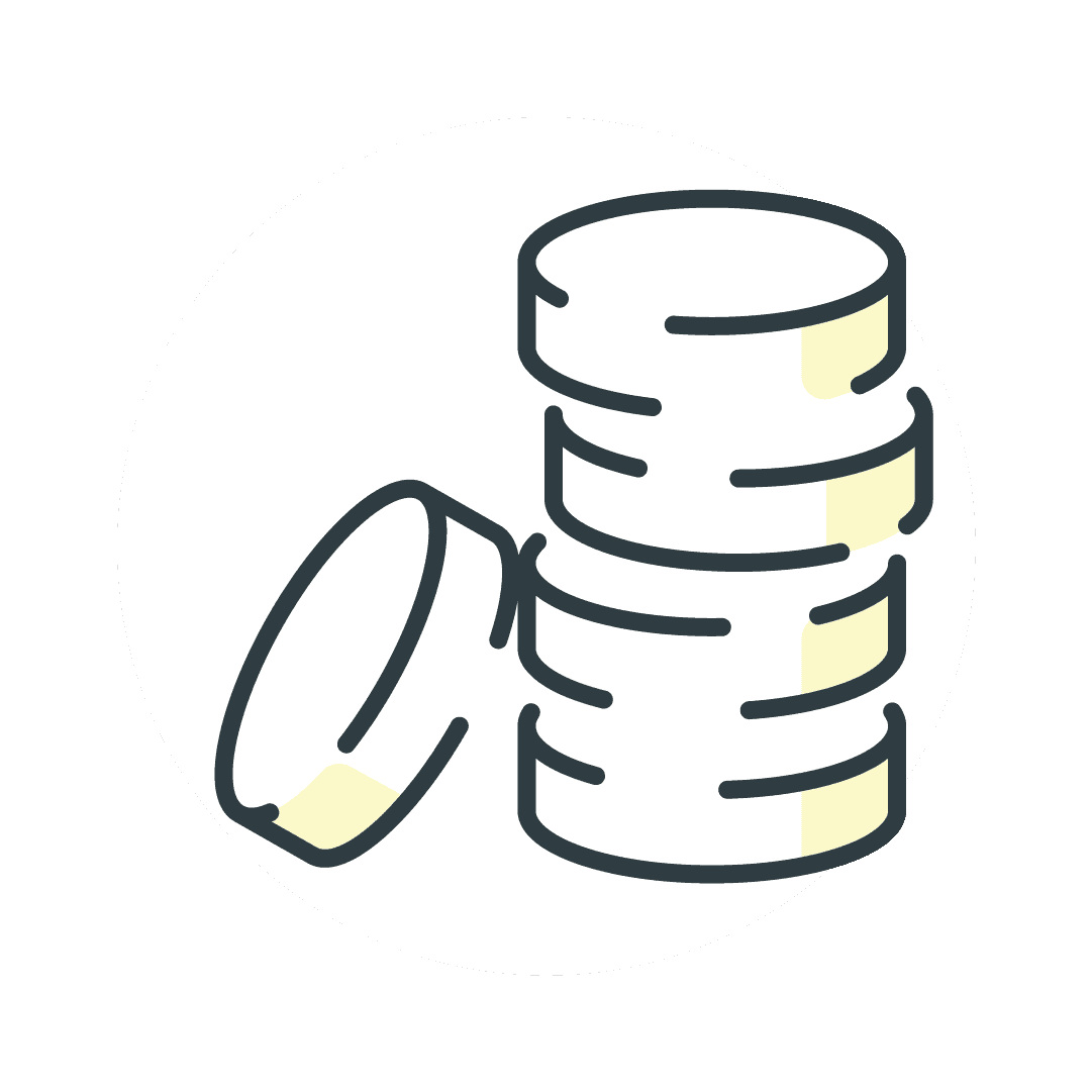 An icon of a stack of coins