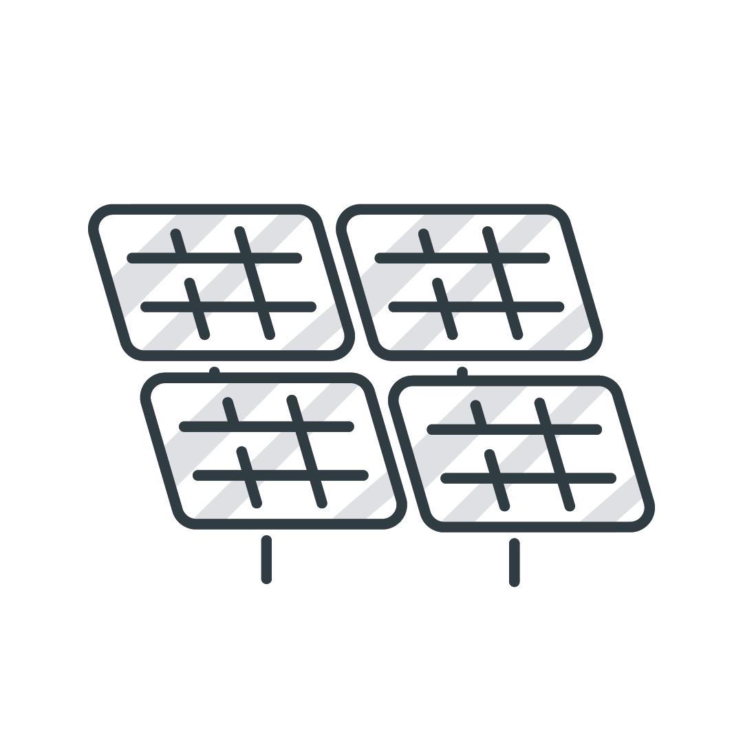 An icon of some solar panels