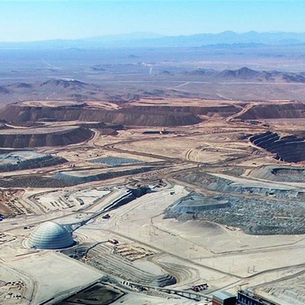 An aerial shot of the Sierra Gorda project in Chile