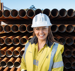 south32 female employee smiling