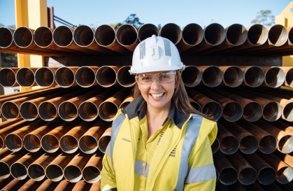 south32 female employee smiling